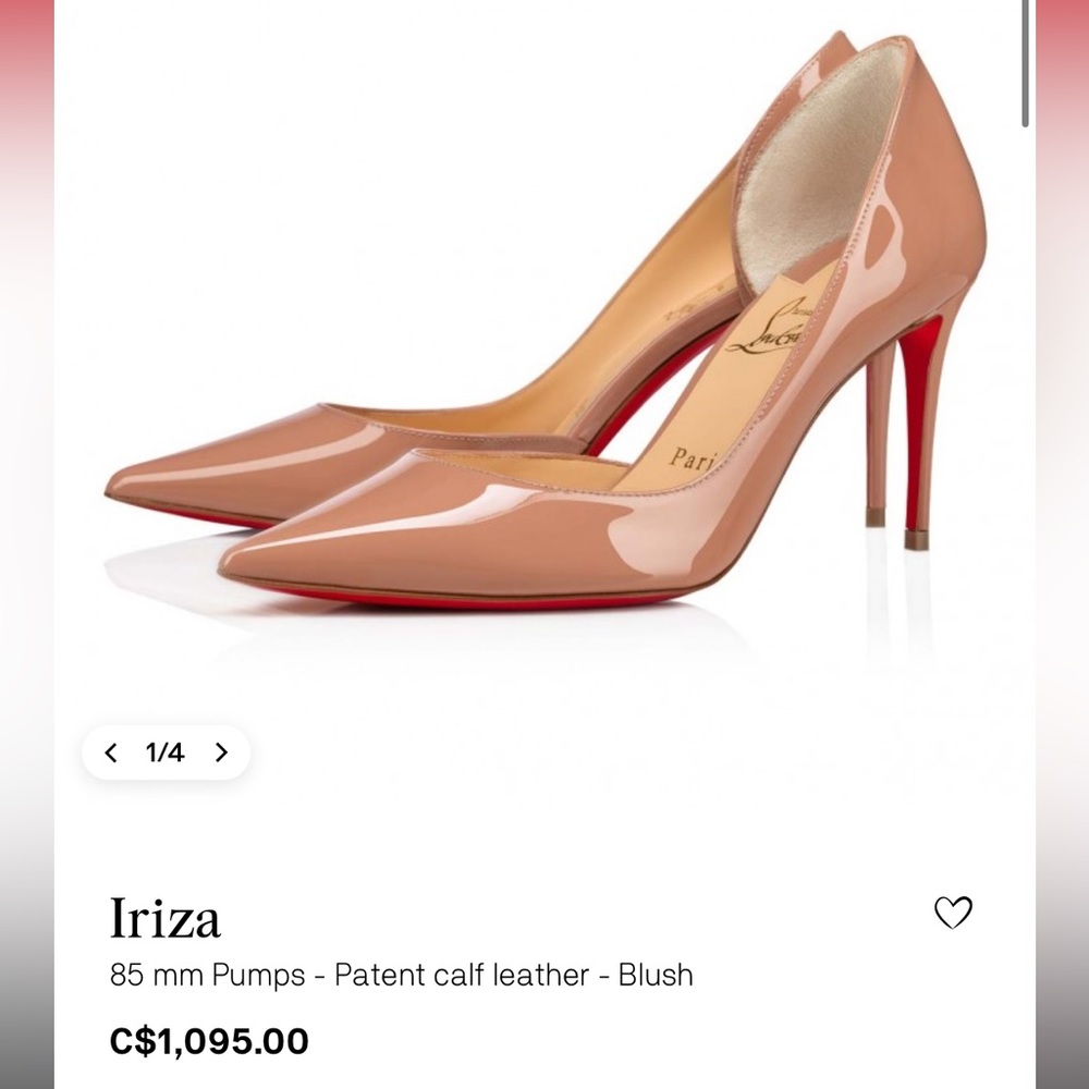 Christian Louboutin neutral heels. Worn twice, great condition. Narrow toe fit